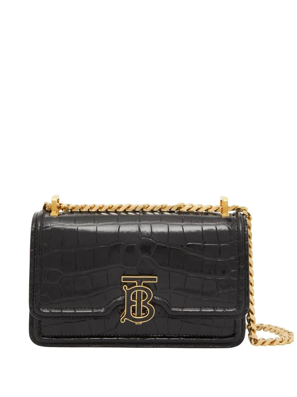 

Burberry croco-embossed TB crossbody bag - Black