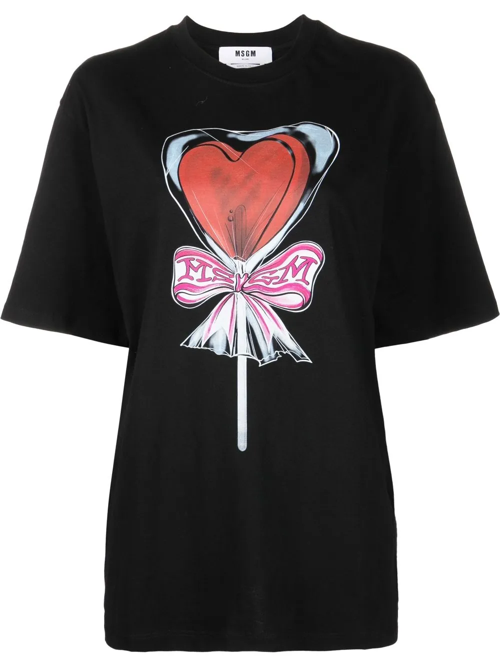 

MSGM playera con logo estampado - Negro