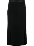 Helmut Lang front-slits straight midi skirt - Black
