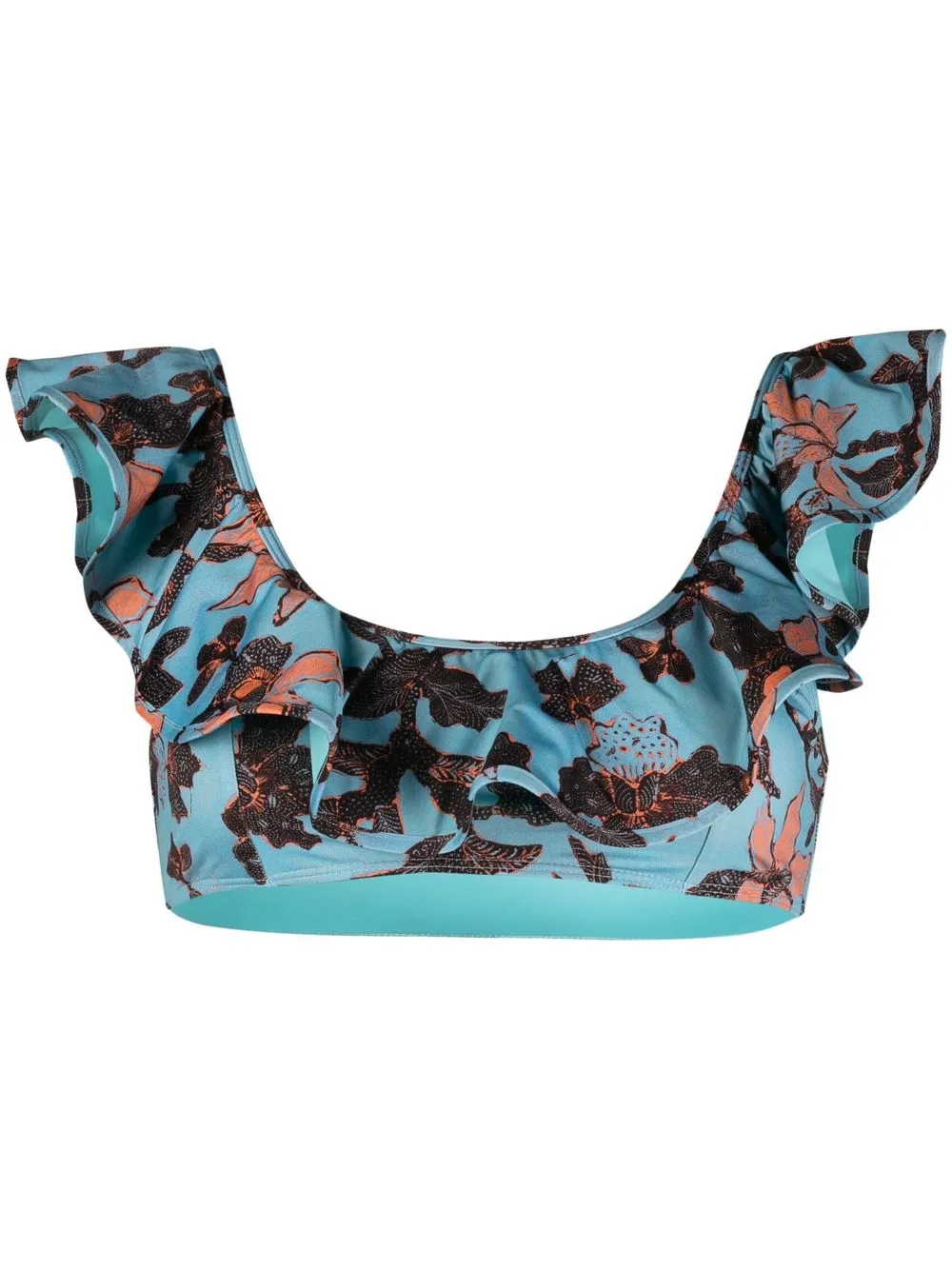 

Ulla Johnson top de bikini Bali con volantes - Azul