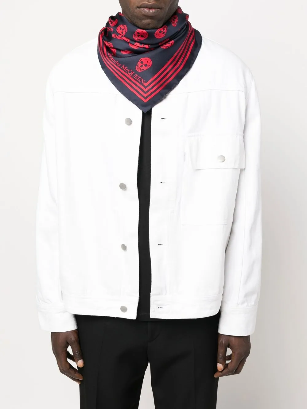 Alexander McQueen Sjaal met doodskopprint - Rood