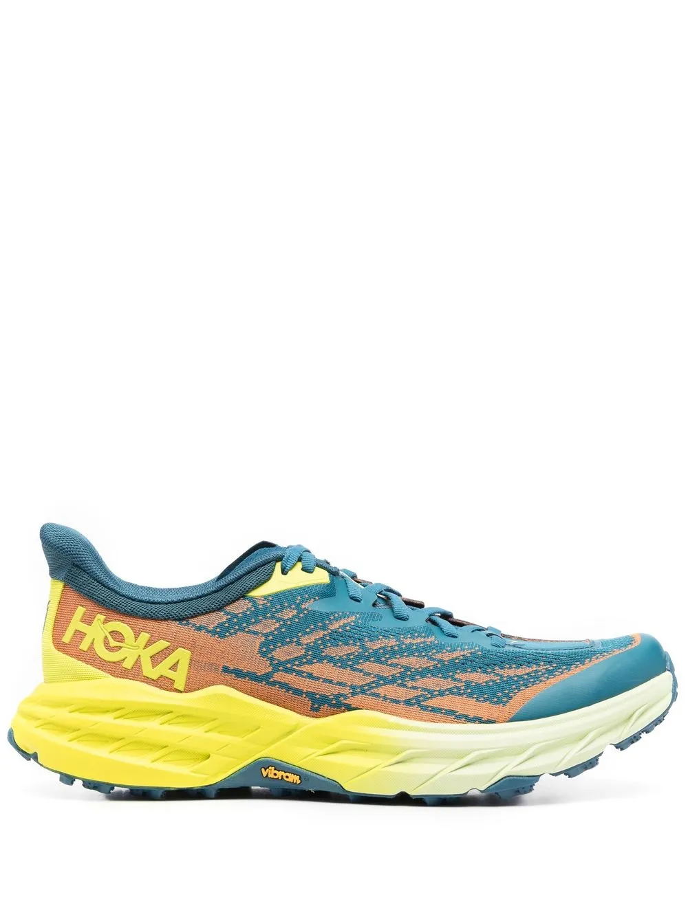 

Hoka One One tenis con agujetas y diseño color block - Azul