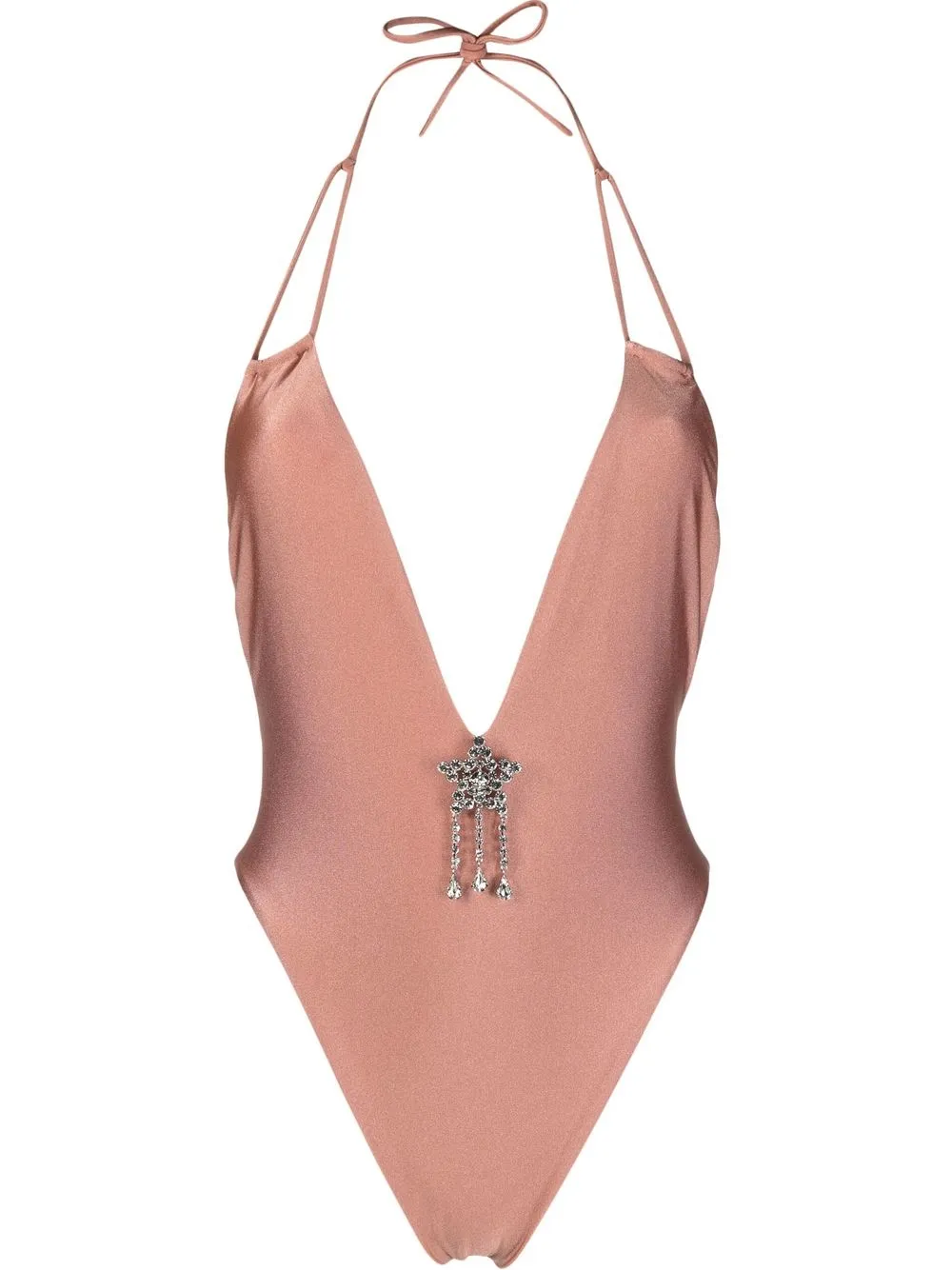 

Alessandra Rich traje de baño con detalles de cristal - Rosado