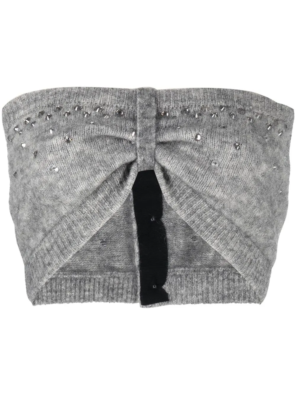 

Alessandra Rich top corto con apliques - Gris