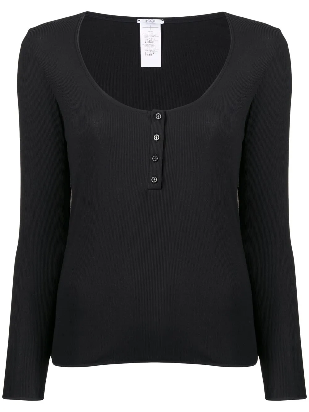 

Wolford top con cuello henley - Negro