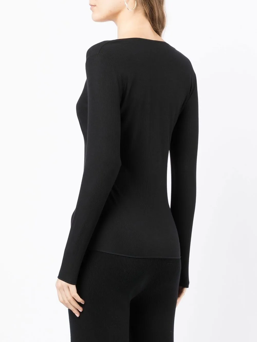 BADBLOOD♥ Beyond Soft Henley Long Sleeve /追跡付 Wolford Henley long-sleeve Top | Black | FARFETCH