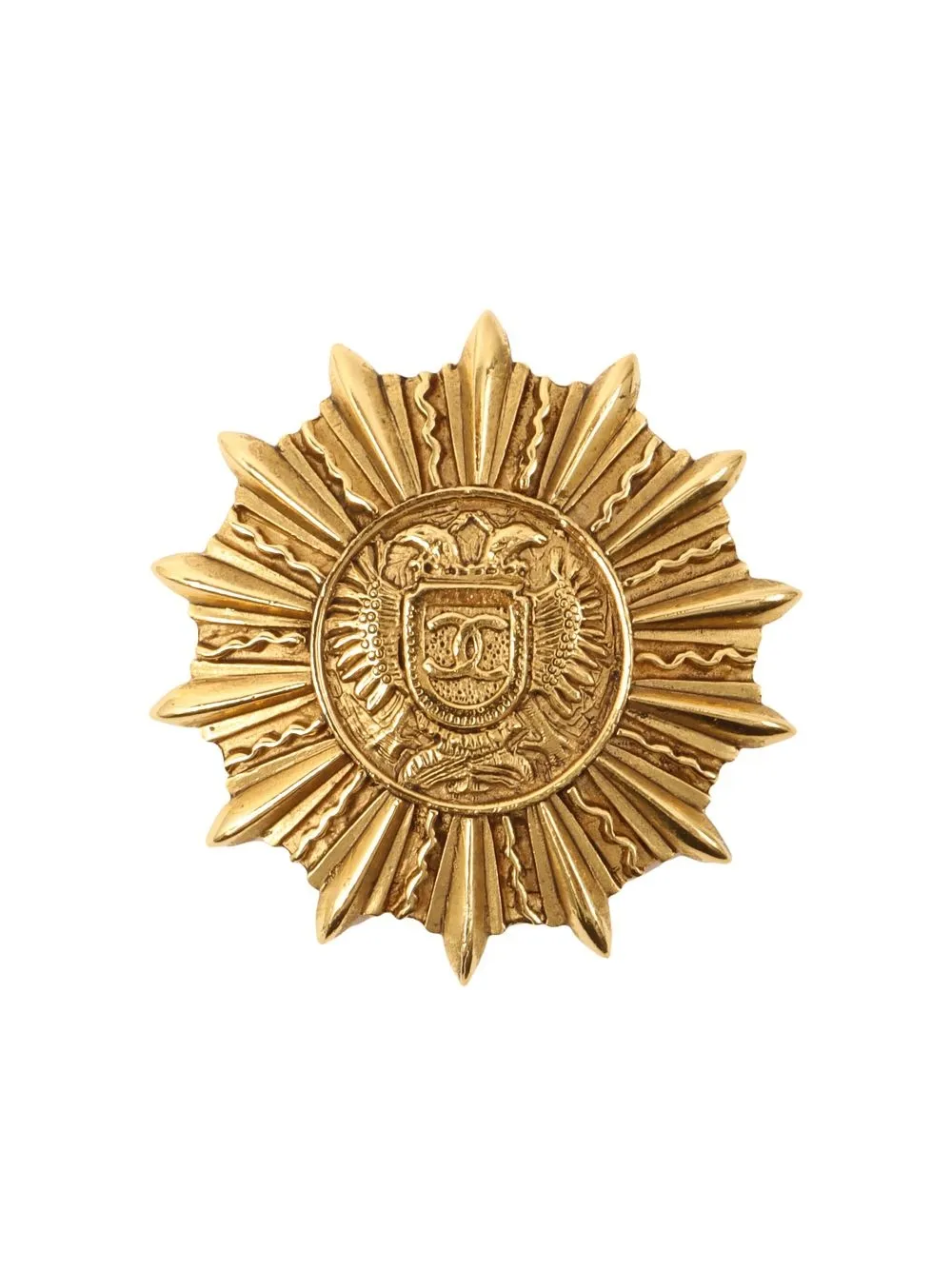 

Chanel Pre-Owned CC gold-plated brooch