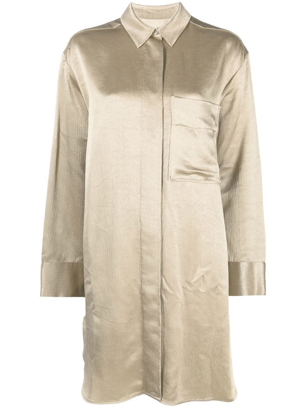 By Malene Birger Chest Pocket Shirt Dress In Gold