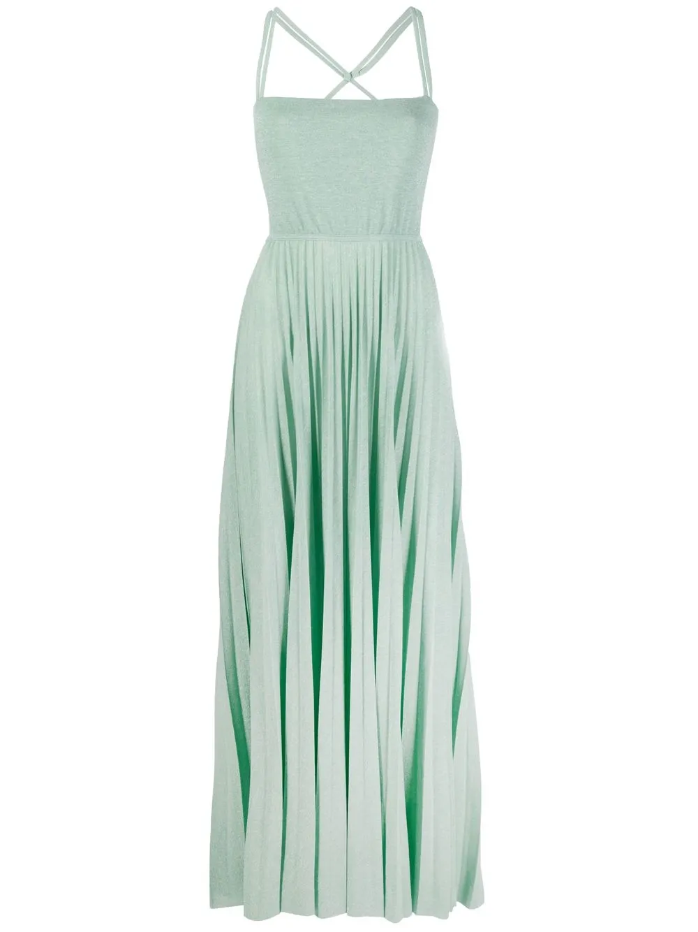 

PINKO vestido de fiesta sin mangas con pliegues brillantes - Verde