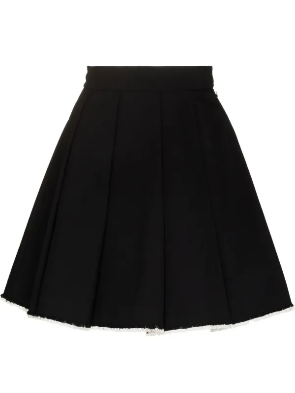 SHUSHU/TONG Pleated raw-hem Skirt - Farfetch