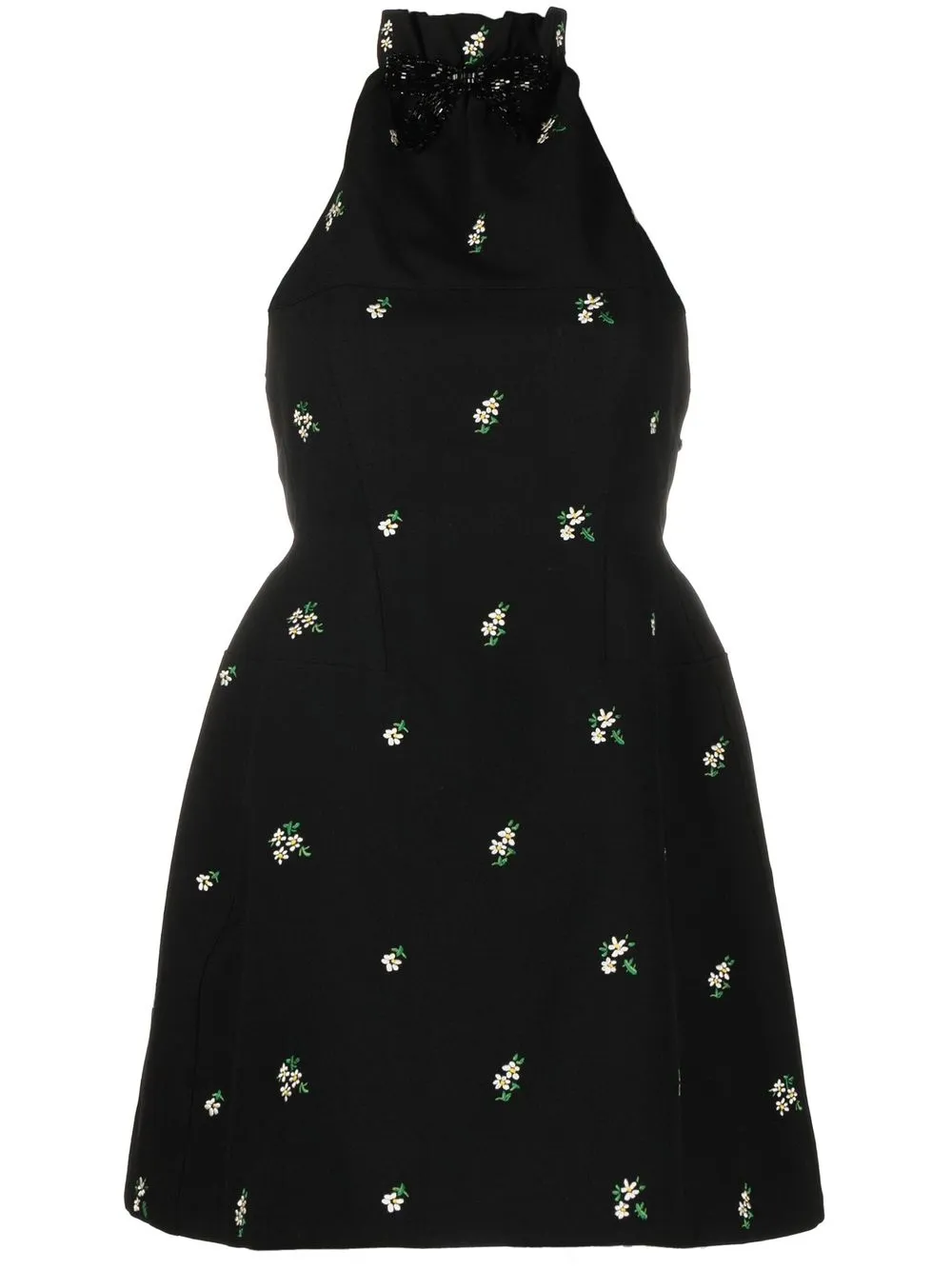 

SHUSHU/TONG vestido corto con bordado floral - Negro