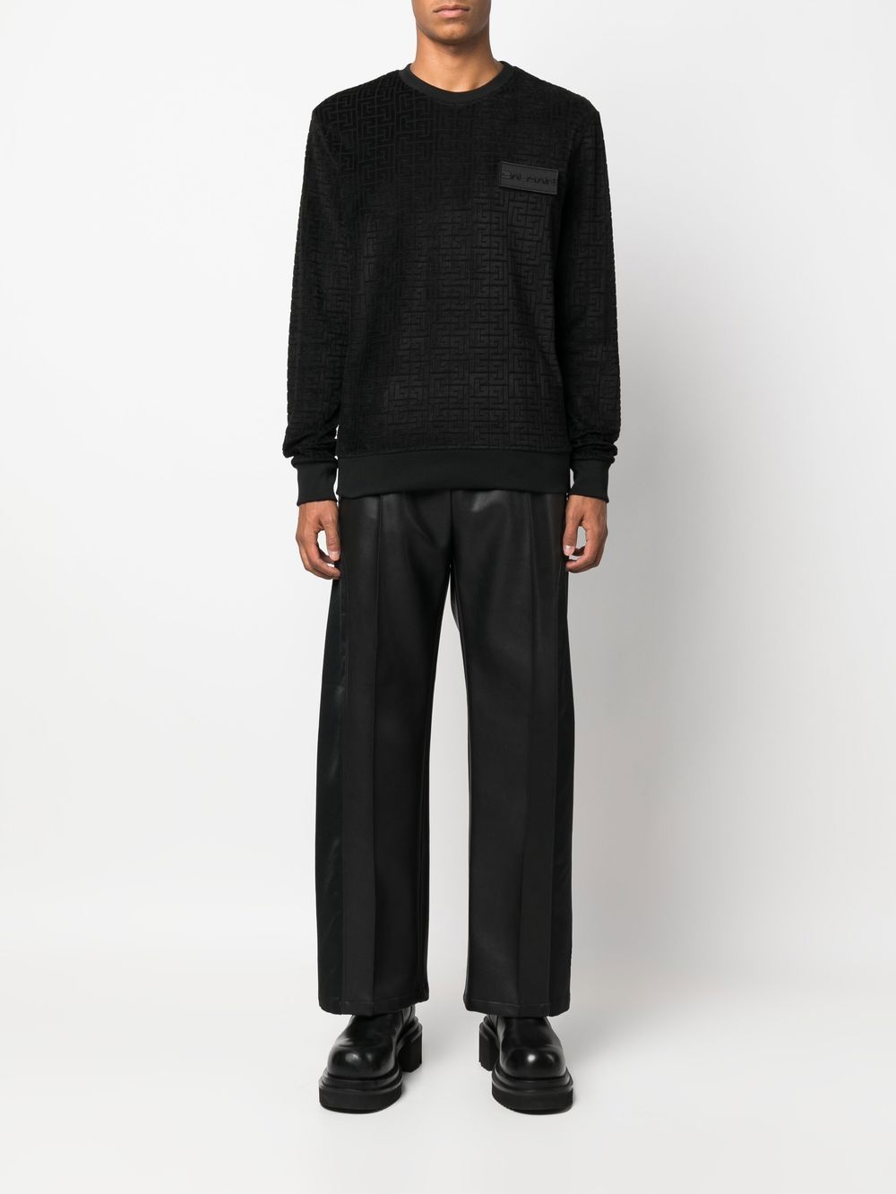 Balmain Fluwelen sweater - Zwart