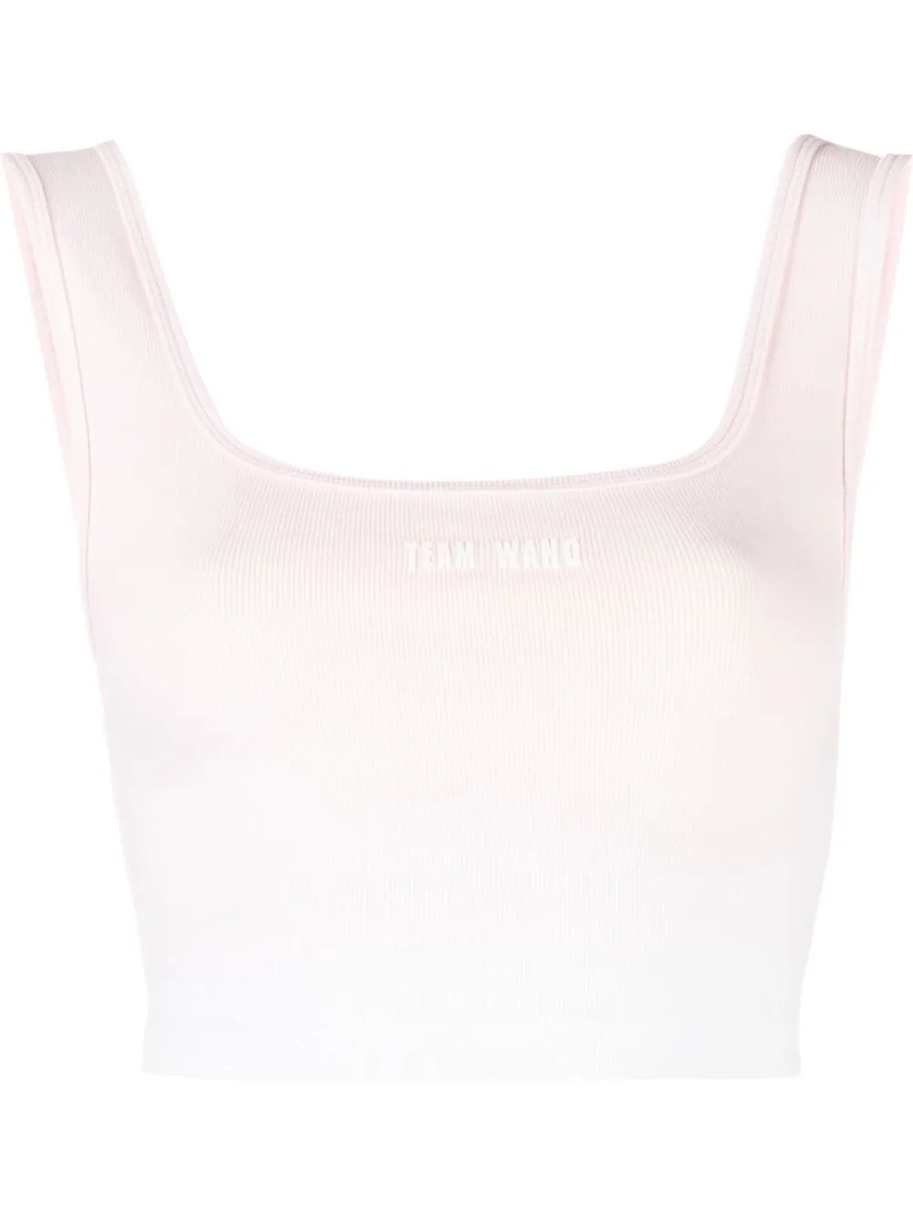 

TEAM WANG design square-neckline detail top - Pink