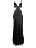 Cult Gaia Raisa feather-embellished gown - Black