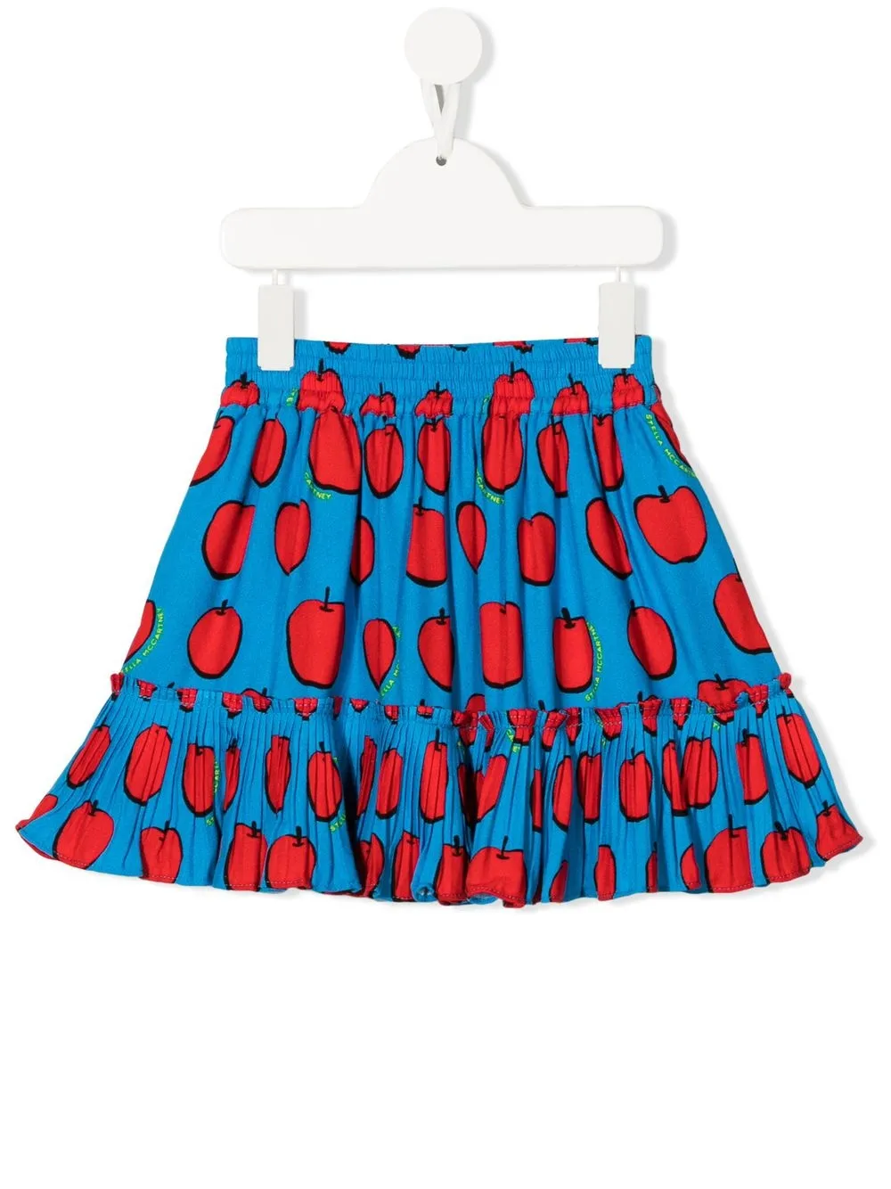 

Stella McCartney Kids falda con motivo de manzana - Azul