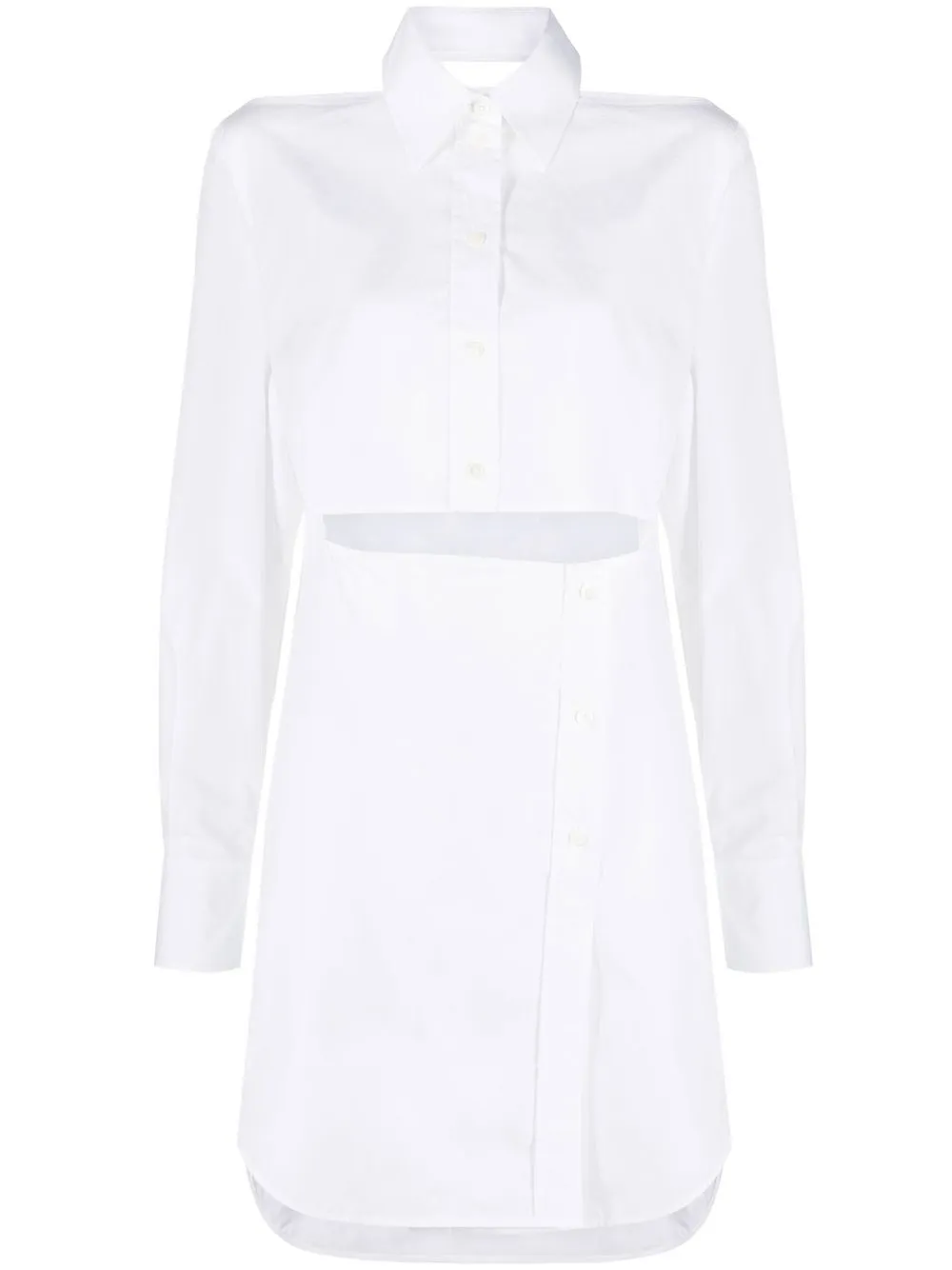 

Helmut Lang cut-out cotton shirt dress - White