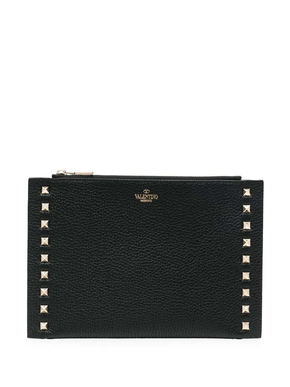 

Valentino Garavani Rockstud pebbled clutch bag - Black