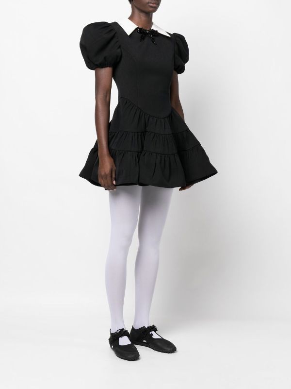 SHUSHU/TONG puff-sleeve Tiered Minidress - Farfetch