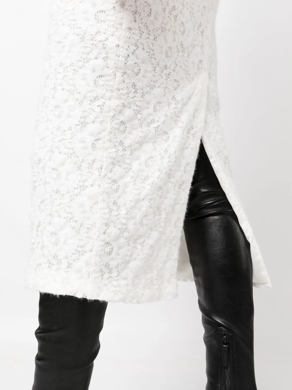 Anouki Floral-lace Pencil Skirt In White