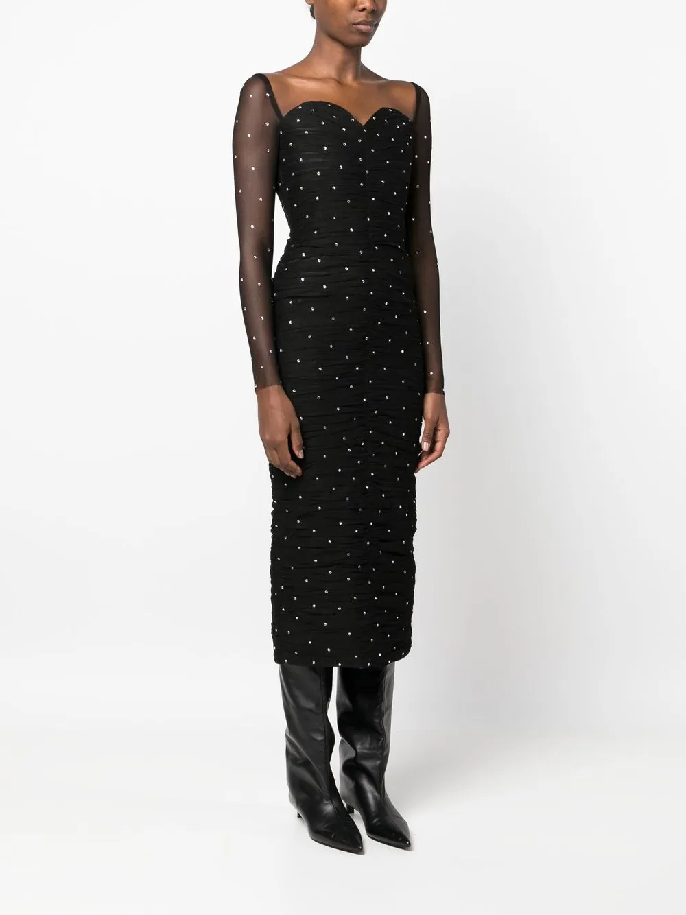  Anouki Sequinned Velvet Dress - Black 