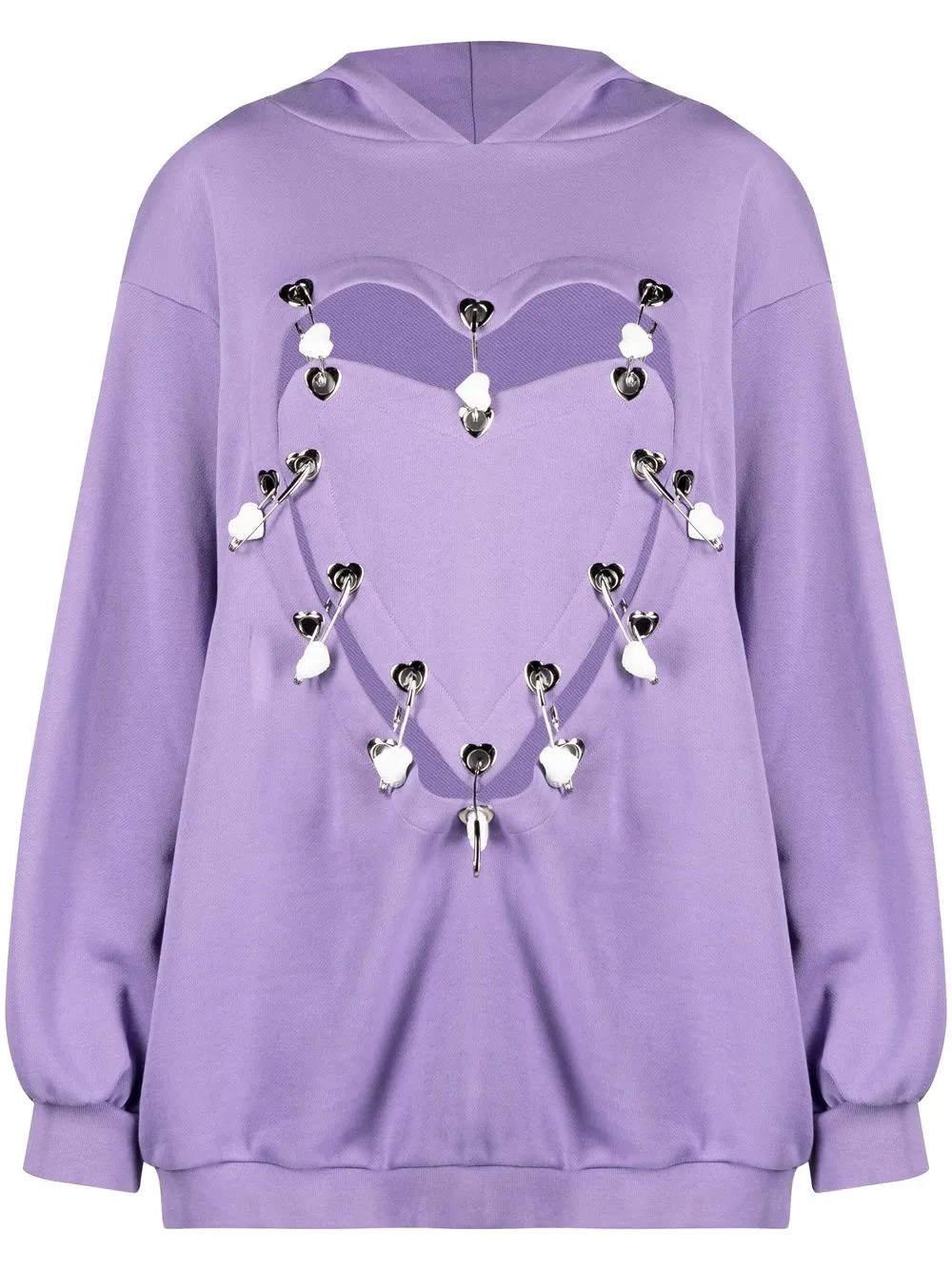 

Yueqi Qi hoodie con detalle de imperdible - Morado