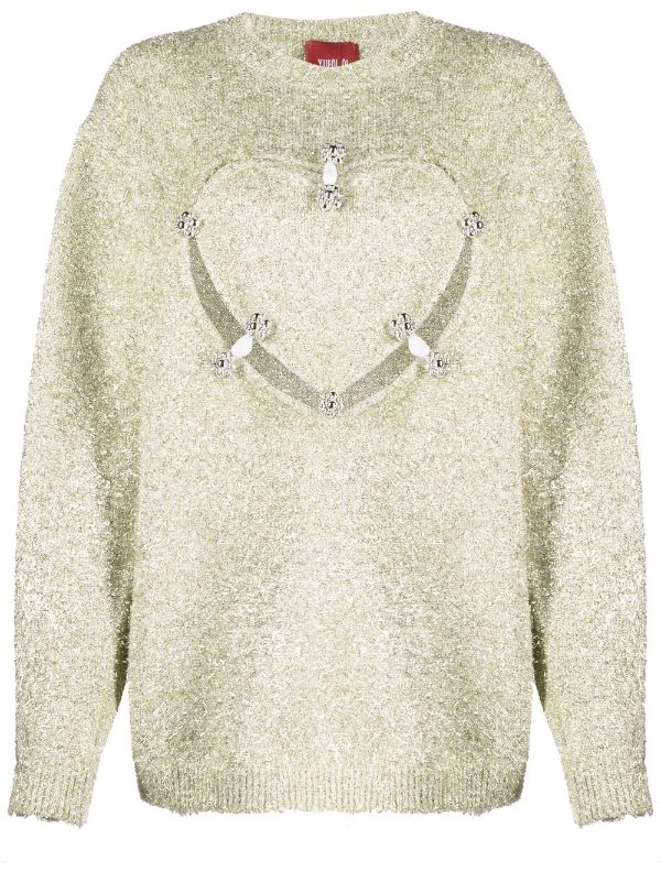 Yueqi Qi heart-motif Knitted Jumper - Farfetch