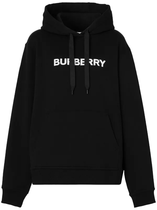 特典付きBurberry ブラックパーカー　ロゴ トップス