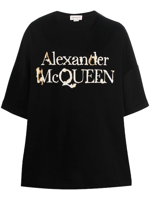 Alexander McQueen playera con logo estampado