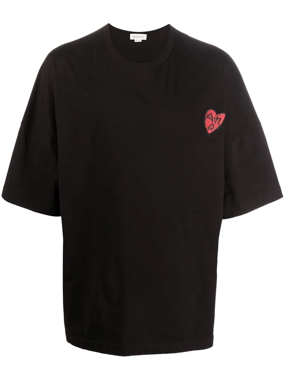 

Alexander McQueen playera con corazón estampado - Negro