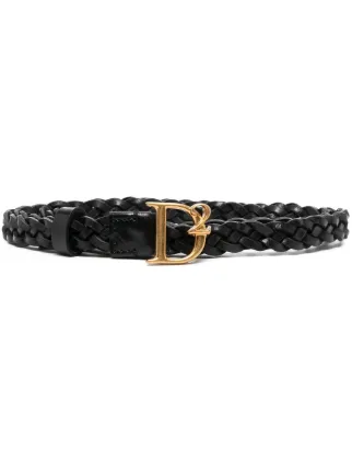 DSQUARED2 黒ベルト 金色バックル DSQUARED2 Gold Icon Buckle Belt Black - Clothing from Circle