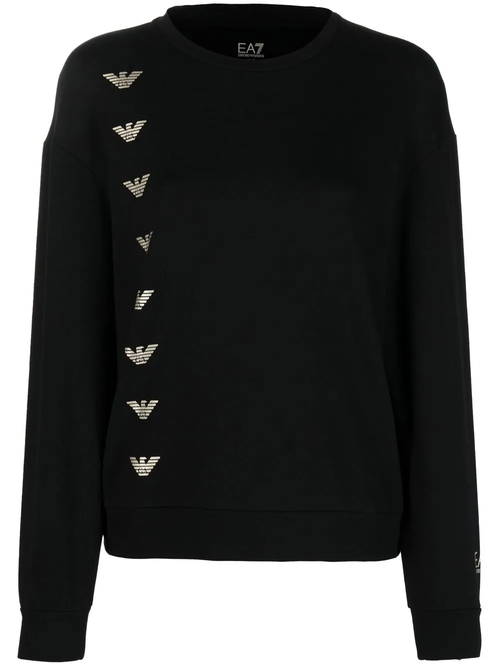 

Ea7 Emporio Armani sudadera con logo estampado - Negro