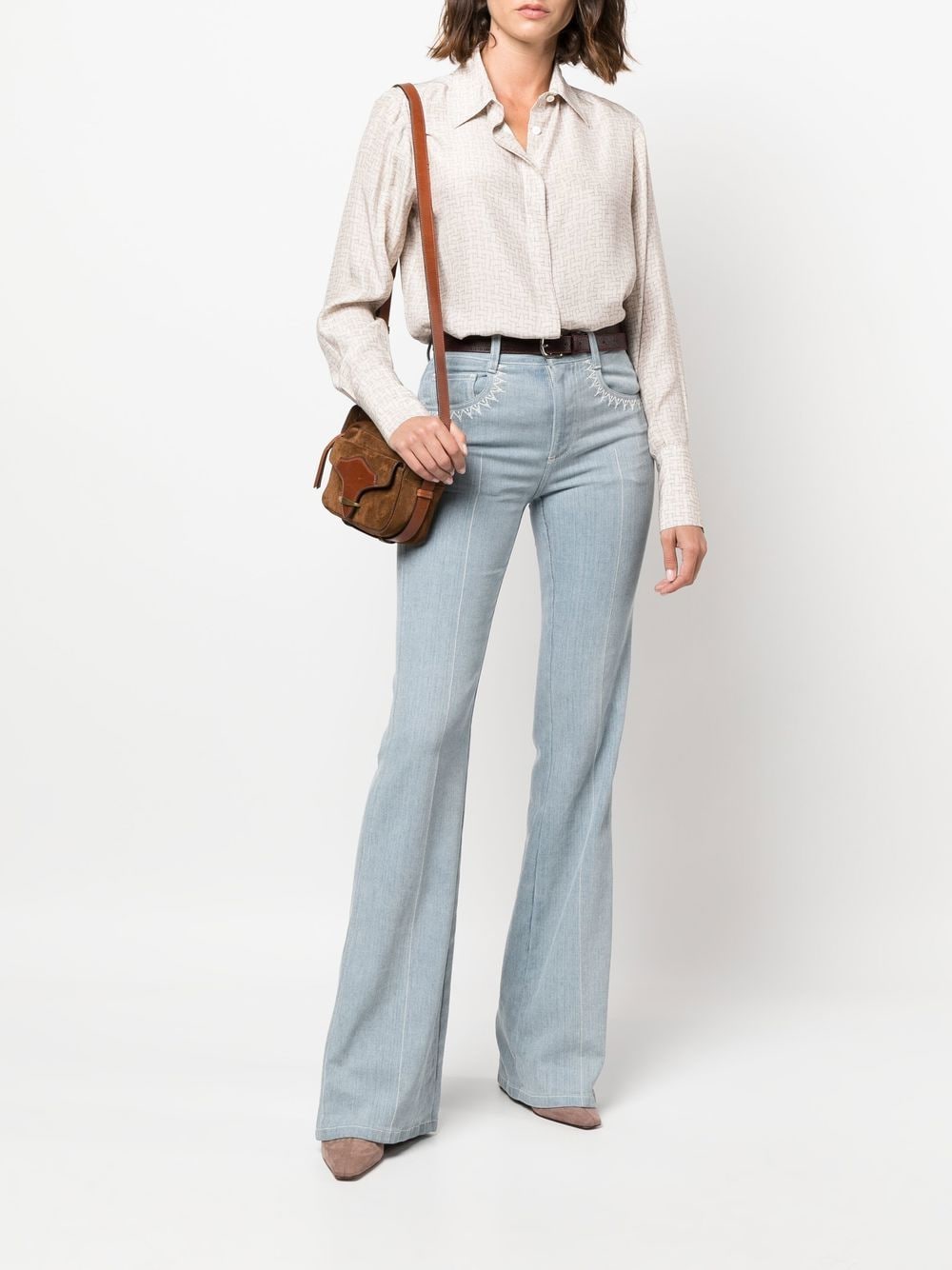 Kiton Blouse met lange mouwen - Beige