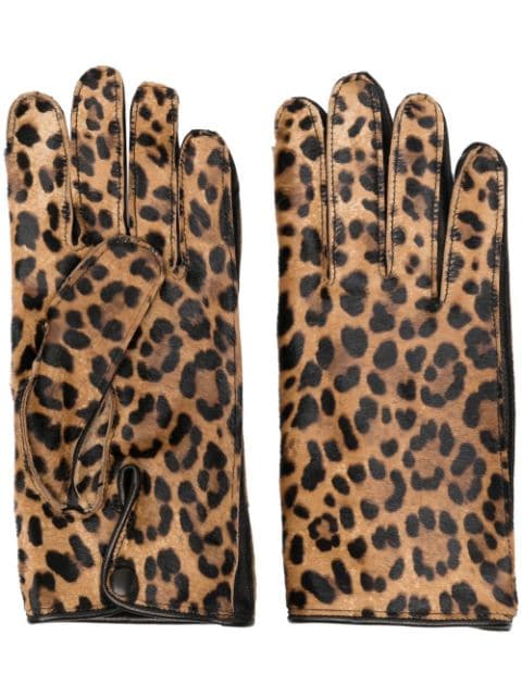 Maison Margiela перчатки с леопардовым принтом