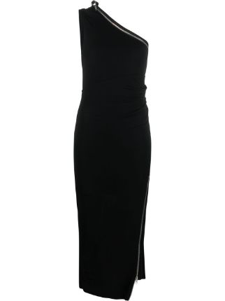 Helmut Lang one-shoulder Zip Detailing Midi Dress - Farfetch