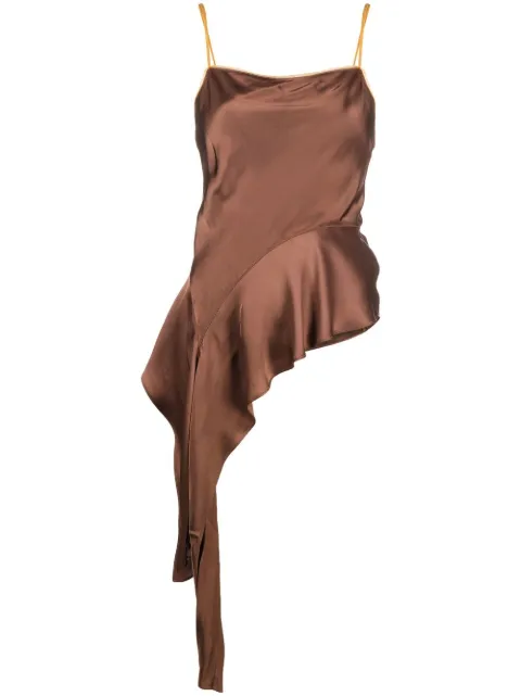Helmut Lang asymmetric draped satin top