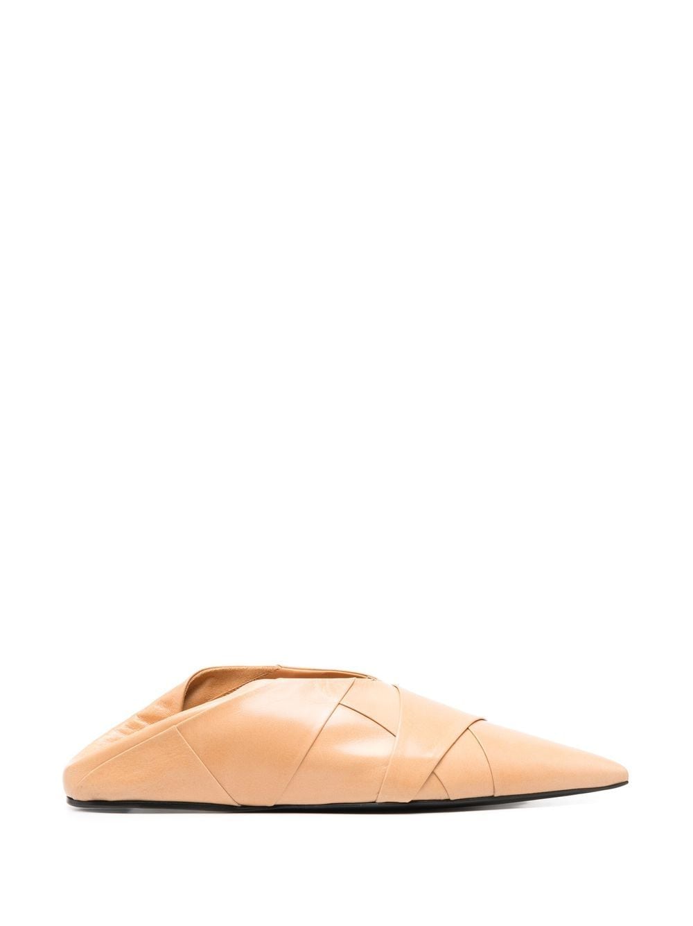 Jil Sander Leren ballerina's - Beige