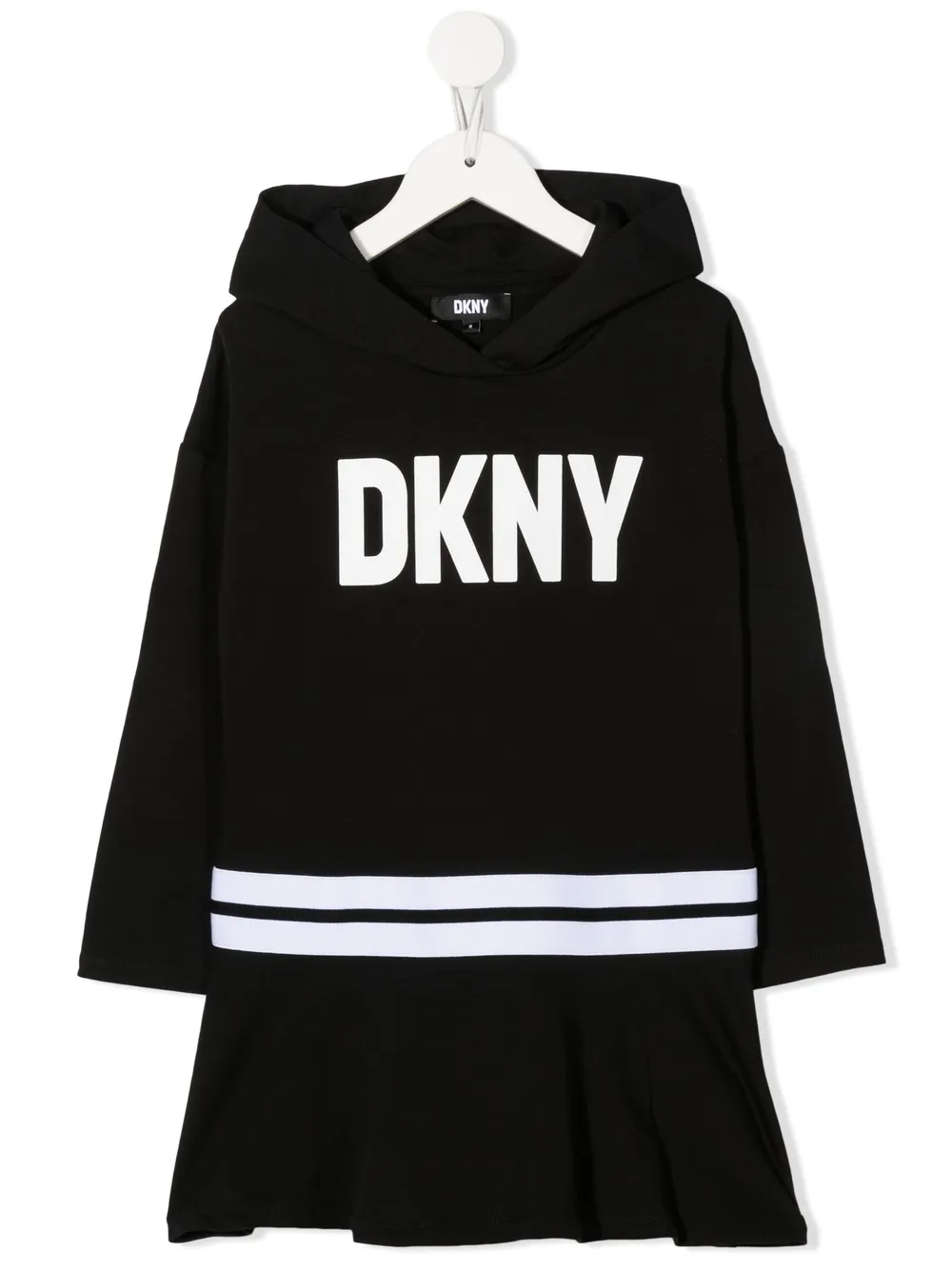 

Dkny Kids TEEN logo-print hooded dress - Negro