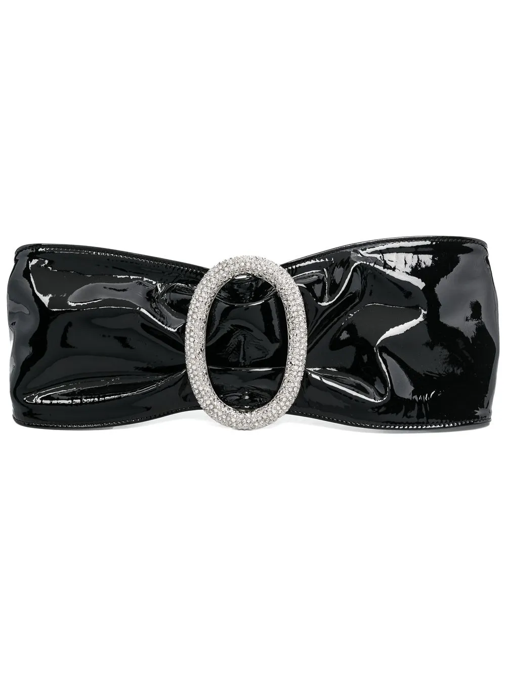 

Alessandra Rich crystal-embellished glossy belt - Black