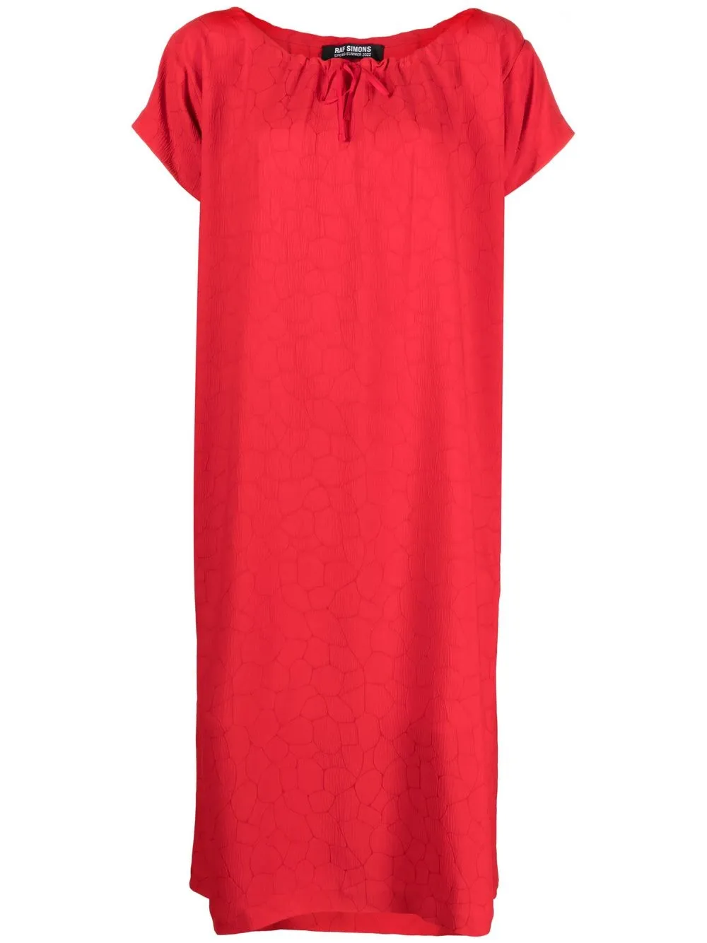 

Raf Simons vestido con cuello fruncido - Rojo