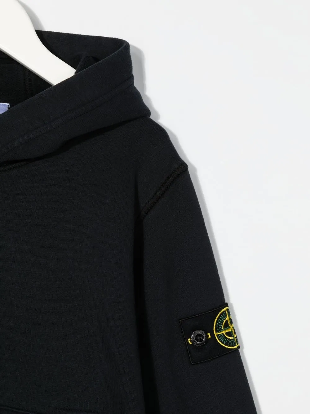  Stone Island Junior Hoodie Mit Kompass Logo   Blau 