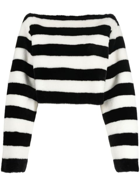 Balmain boat-neck striped jumper Women