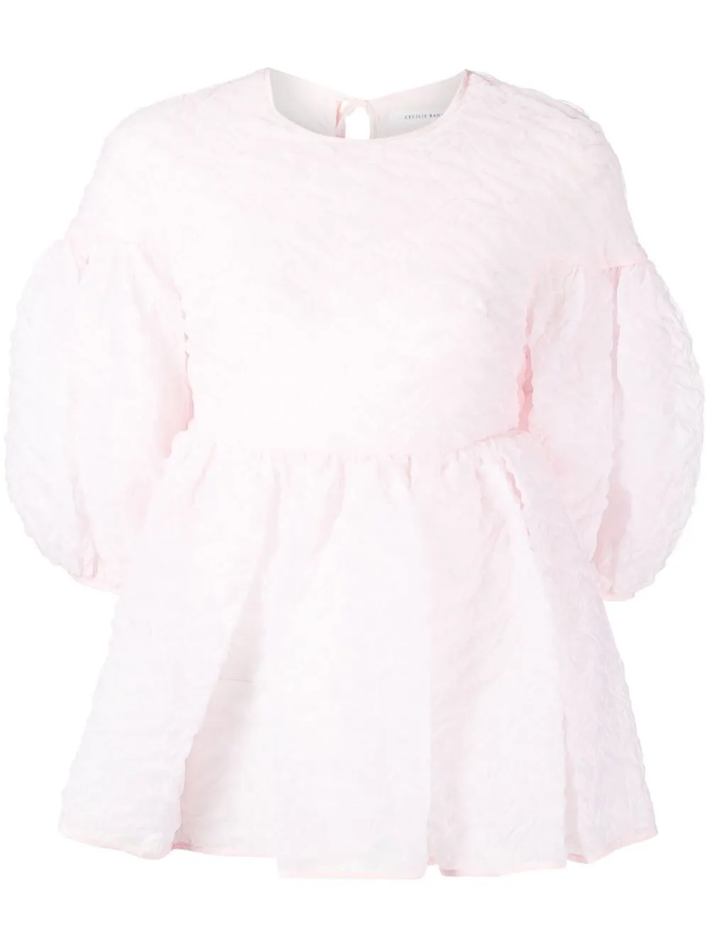 

Cecilie Bahnsen blusa texturizada con mangas farol - Rosado