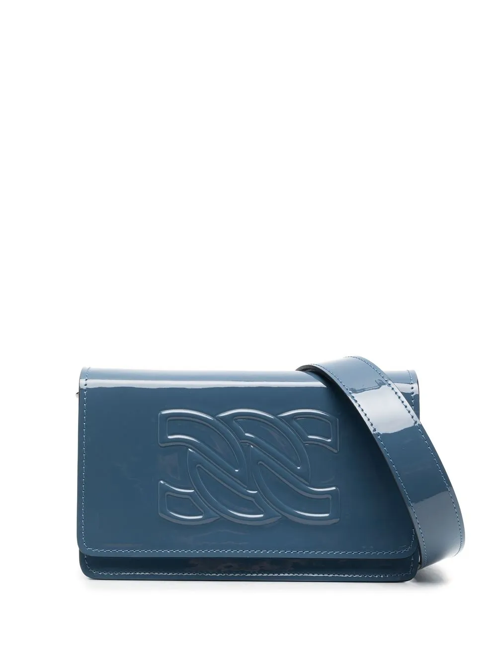 

Casadei patent embossed-logo crossbody-bag - Blue