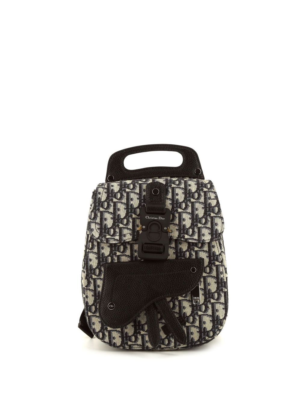 Pre-owned Dior  Trotter Saddle Backpack In 黑色