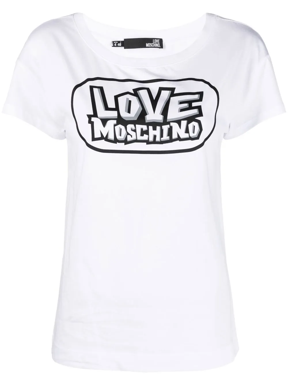 

Love Moschino playera con logo estampado - Blanco