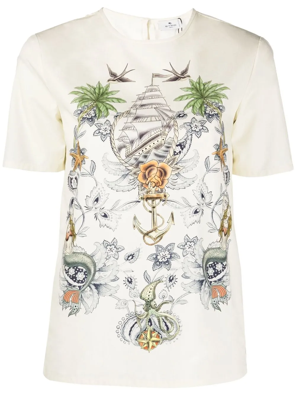 

ETRO sailor-print T-shirt - Neutrals