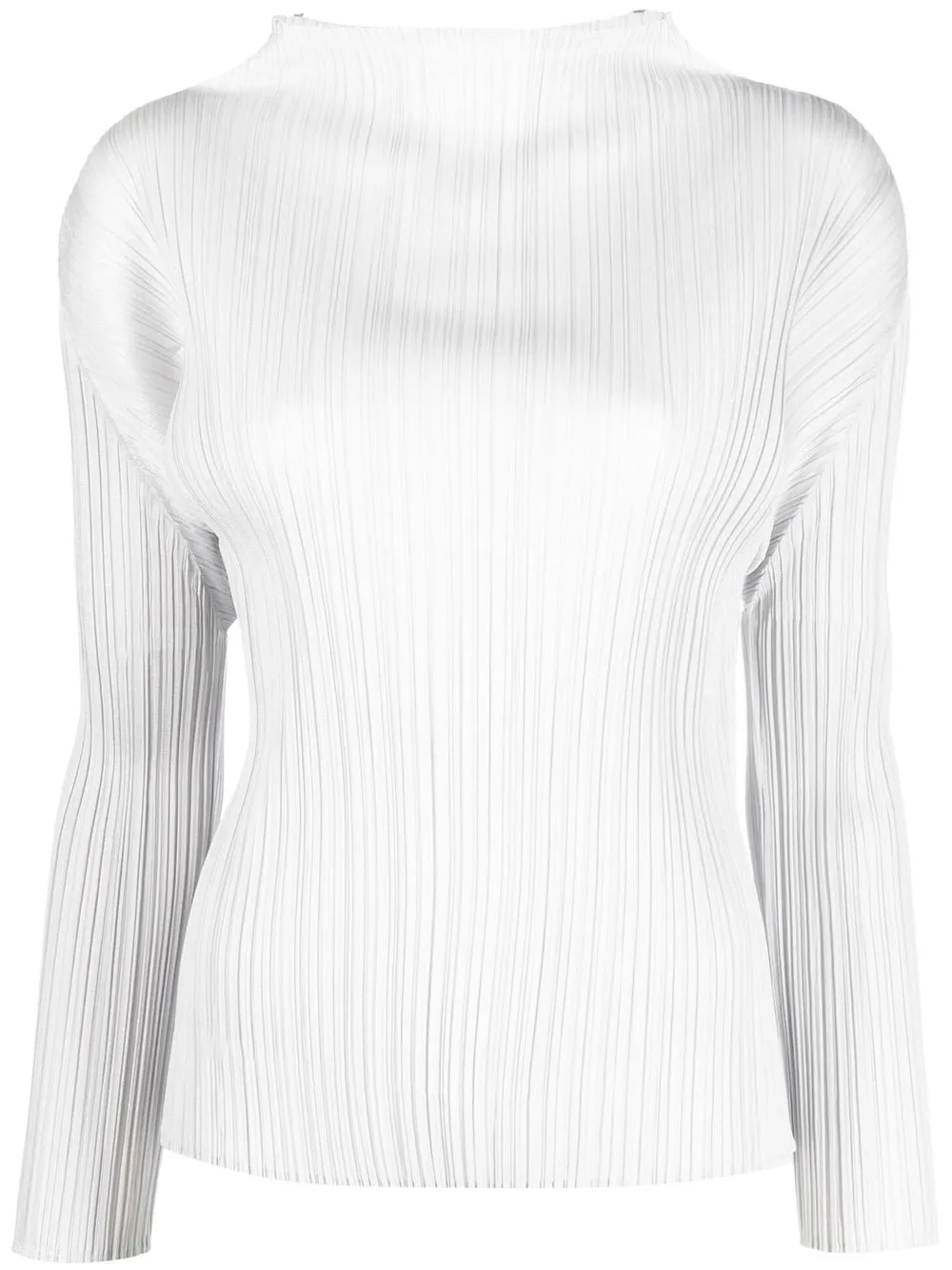 

Pleats Please Issey Miyake top plisado con cuello de tortuga - Gris