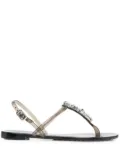 Casadei crystal-embellished jelly sandals - Black