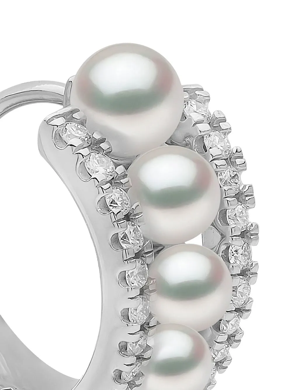 Yoko London 18kt Eclipse Weißgoldcreolen mit Akoya-Perlen und Diamanten | Image 5
