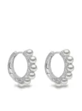 Yoko London 18K white gold Eclipse Akoya pearl and diamond hoop earrings - Silver